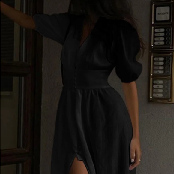 NWT Frenchy Button Down Split Long Dress - Picture 2 of 6